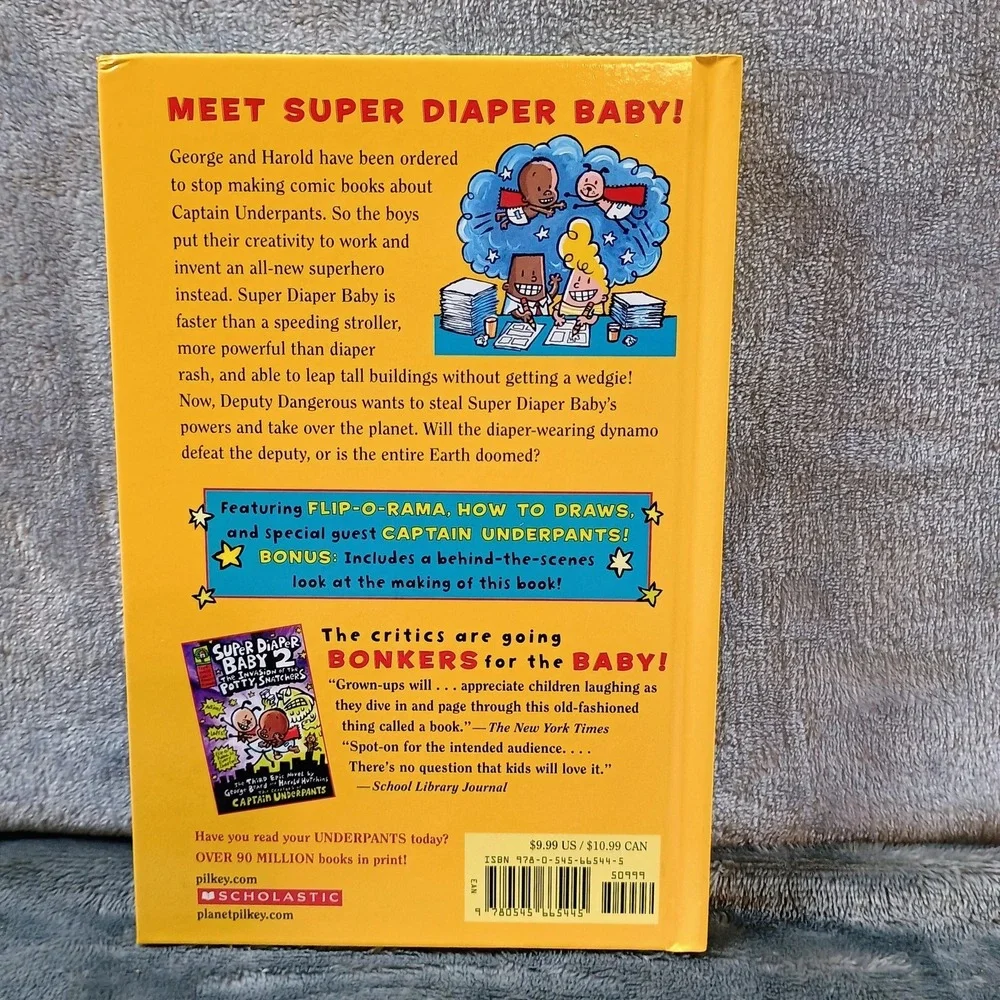 Adventures Of Super‎ Diaper Baby Dav Pilkey Scholastic Yellow HC Humor Kids Fun
